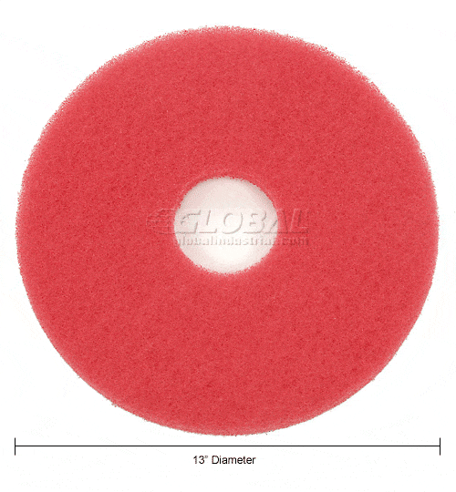 Centerline Dynamics Accessories & Supplies Global Industrial™ 13" Buffing Pad, Red, 5 Per Case