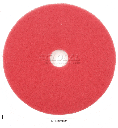 Centerline Dynamics Accessories & Supplies Global Industrial™ 17" Buffing Pad, Red, 5 Per Case