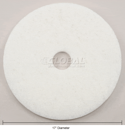 Centerline Dynamics Accessories & Supplies Global Industrial™ 17" Polishing Pad, White, 5 Per Case