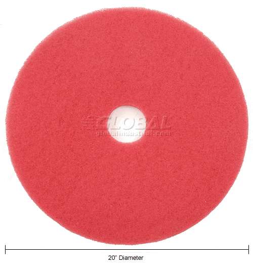 Centerline Dynamics Accessories & Supplies Global Industrial™ 20" Buffing Pad, Red, 5 Per Case