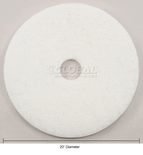 Centerline Dynamics Accessories & Supplies Global Industrial™ 20" Polishing Pad, White, 5 Per Case