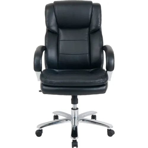 Centerline Dynamics Antimicrobial 24 Hour Chair With High Back & Fixed Arms, Bonded Leather, Black