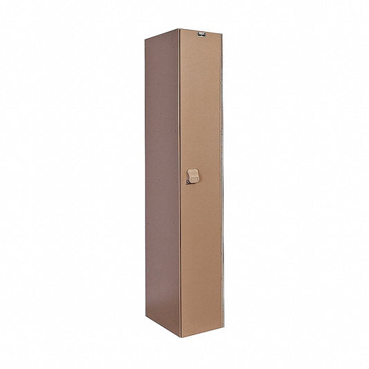 Centerline Dynamics Aquamax Solid Plastic Lockers Hallowell AquaMax Plastic Locker, 12"W x 18"D x 72"H, Taupe Body and Door, Single Tier, 1-Wide