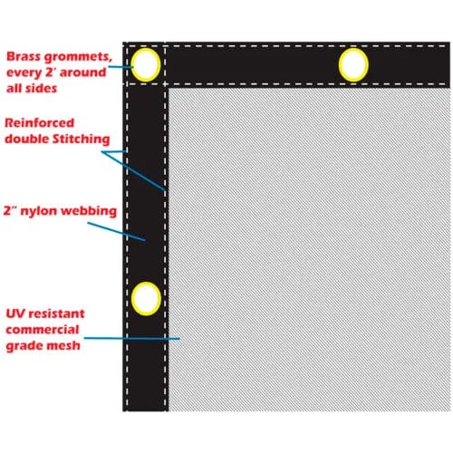 Centerline Dynamics Awnings & Shades 70% Shade Cloth, Shade Tarp, 10'W x 10'L, Black