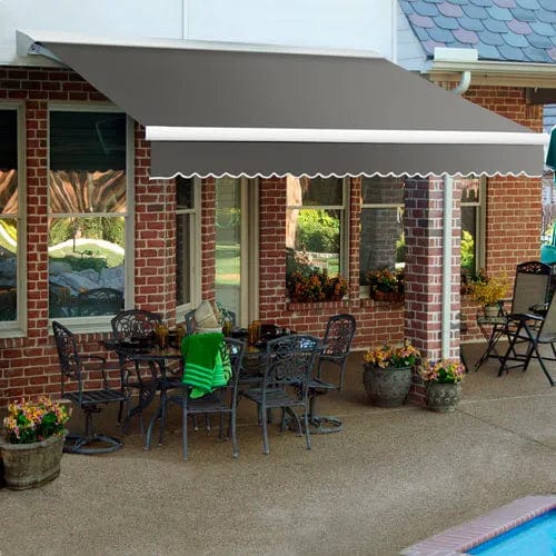 Centerline Dynamics Awnings & Shades Left Motor Retractable Awning 12'W x 10'D x 10"H Gray