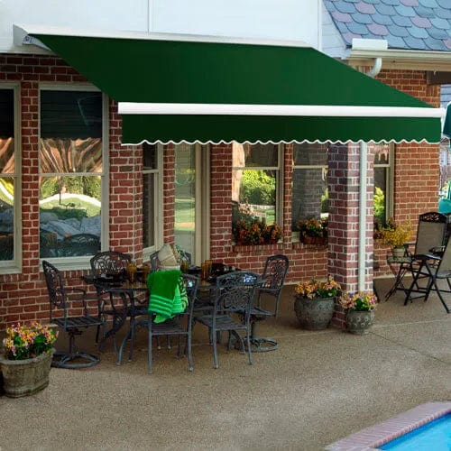 Centerline Dynamics Awnings & Shades Manual Retractable Awning 12'W x 10'D x 10"H Forest Green