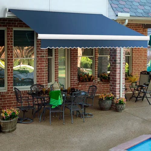 Centerline Dynamics Awnings & Shades Retractable Awning Manual 12'W x 10'D x 10"H Dusty Blue