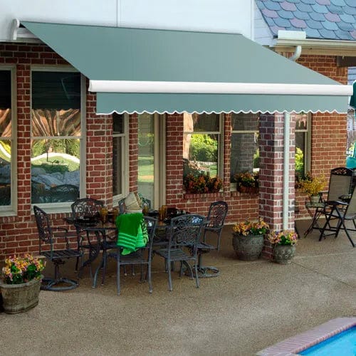 Centerline Dynamics Awnings & Shades Retractable Awning Manual 12'W x 10'D x 10"H Sage/Cream