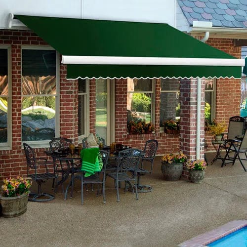 Centerline Dynamics Awnings & Shades Retractable Awning Manual 14'W x 10'D x 10"H Forest Green