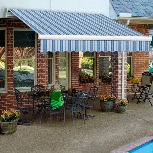 Centerline Dynamics Awnings & Shades Retractable Awning Manual 16'W x 10'D x 10"H Blue