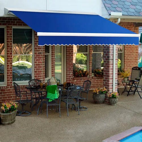 Centerline Dynamics Awnings & Shades Retractable Awning Manual 24'W x 10'D x 10"H Blue