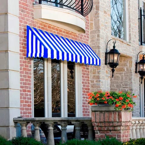 Centerline Dynamics Awnings & Shades Window/Entry Awning 3-3/8'W x 1-1/2'H x 3'D Bright Blue/White