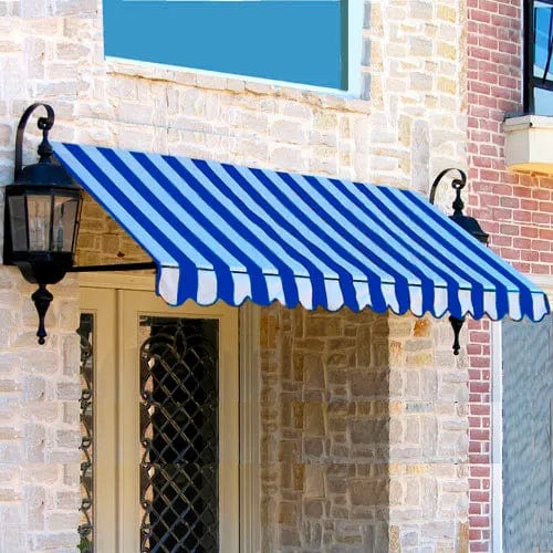 Centerline Dynamics Awnings & Shades Window/Entry Awning 7' 4-1/2"W x 2' 6"D x 1' 4"H Bright Blue/White