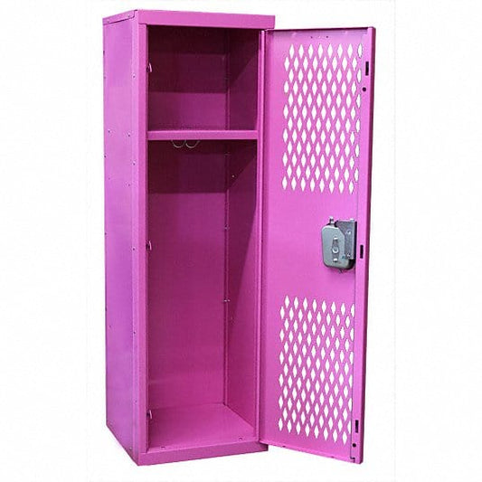 Centerline Dynamics Backpack Laptop Lockers Hallowell Home Team Locker, 15"W x 15"D x 48"H, 1133 Bubble Gum (pink), Single Tier, 1-Wide, Knock-Down