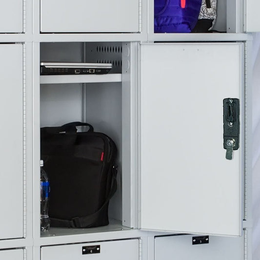 Centerline Dynamics Backpack Laptop Lockers Hallowell Laptop/Backpack Locker, 15"W x 18"D x 78"H, 711 Light Gray, 3-Tier, 1-Wide, Assembled