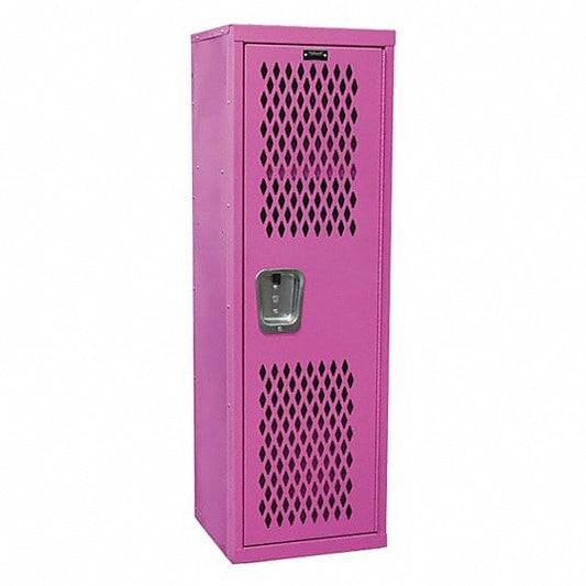 Centerline Dynamics Backpack Laptop Lockers Pink Hallowell Home Team Locker, 15"W x 15"D x 48"H, 1133 Bubble Gum (pink), Single Tier, 1-Wide, Knock-Down