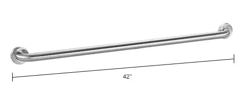 Centerline Dynamics Bathroom Accessories Straight Grab Bar, Satin Stainless Steel - 42"W x 1-1/2" Dia.