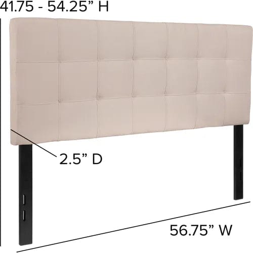 Centerline Dynamics Beds & Headboards Bedford Tufted Upholstered Headboard in Beige, Full Size