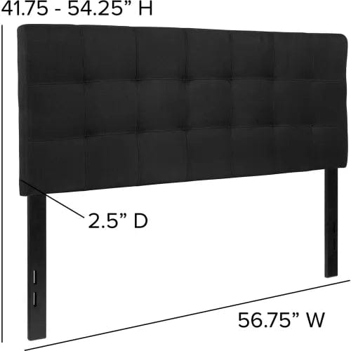 Centerline Dynamics Beds & Headboards Bedford Tufted Upholstered Headboard in Black, Full Size