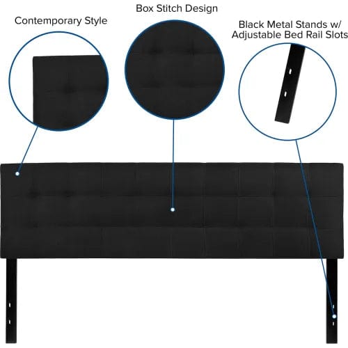 Centerline Dynamics Beds & Headboards Bedford Tufted Upholstered Headboard in Black, King Size