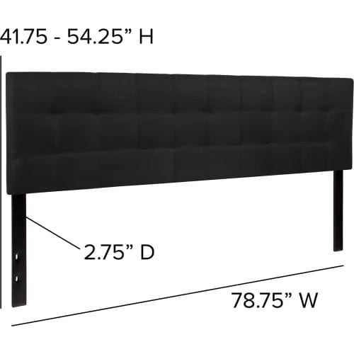 Centerline Dynamics Beds & Headboards Bedford Tufted Upholstered Headboard in Black, King Size