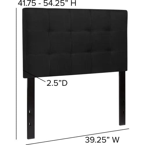 Centerline Dynamics Beds & Headboards Bedford Tufted Upholstered Headboard in Black, Twin Size