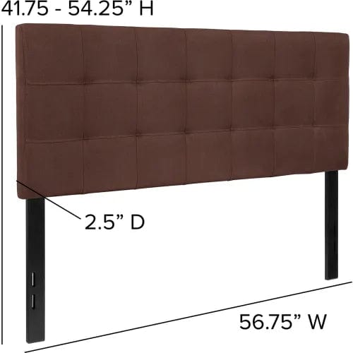 Centerline Dynamics Beds & Headboards Bedford Tufted Upholstered Headboard in Dark Brown, Full Size