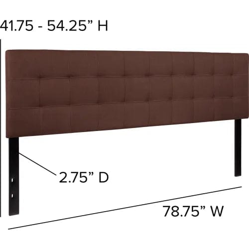 Centerline Dynamics Beds & Headboards Bedford Tufted Upholstered Headboard in Dark Brown, King Size