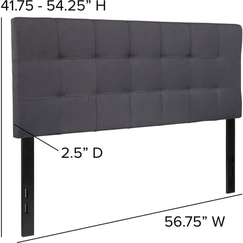 Centerline Dynamics Beds & Headboards Bedford Tufted Upholstered Headboard in Dark Gray, Full Size