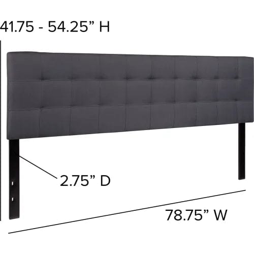 Centerline Dynamics Beds & Headboards Bedford Tufted Upholstered Headboard in Dark Gray, King Size