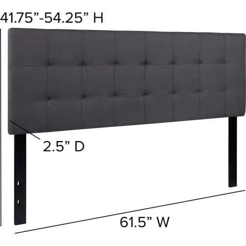 Centerline Dynamics Beds & Headboards Bedford Tufted Upholstered Headboard in Dark Gray, Queen Size