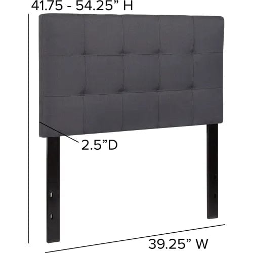 Centerline Dynamics Beds & Headboards Bedford Tufted Upholstered Headboard in Dark Gray, Twin Size