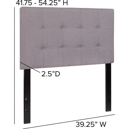 Centerline Dynamics Beds & Headboards Bedford Tufted Upholstered Headboard in Light Gray, Twin Size