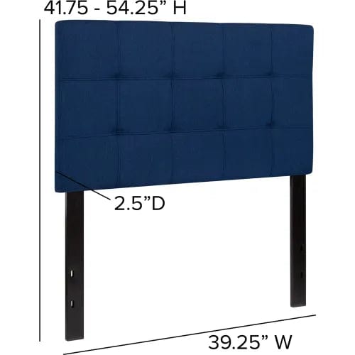 Centerline Dynamics Beds & Headboards Bedford Tufted Upholstered Headboard in Navy, Twin Size