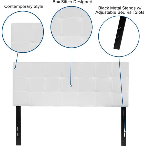 Centerline Dynamics Beds & Headboards Bedford Tufted Upholstered Headboard in White, Full Size