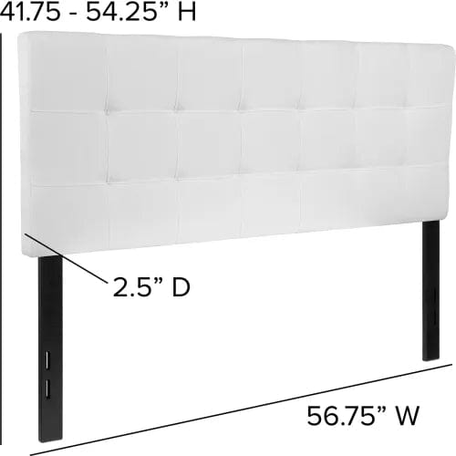 Centerline Dynamics Beds & Headboards Bedford Tufted Upholstered Headboard in White, Full Size