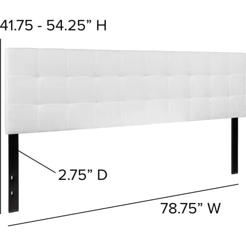 Centerline Dynamics Beds & Headboards Bedford Tufted Upholstered Headboard in White, King Size