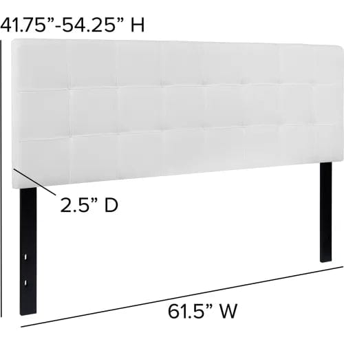 Centerline Dynamics Beds & Headboards Bedford Tufted Upholstered Headboard in White, Queen Size