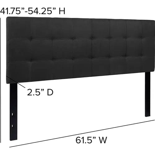 Centerline Dynamics Beds & Headboards Bedford Tufted Upholstered Queen Size Headboard - Fabric - Black