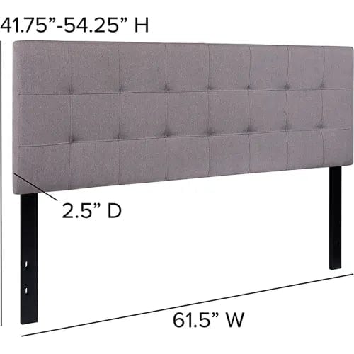 Centerline Dynamics Beds & Headboards Bedford Tufted Upholstered Queen Size Headboard - Fabric - Light Gray