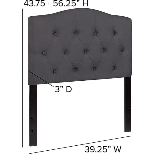 Centerline Dynamics Beds & Headboards Cambridge Tufted Upholstered Twin Size Headboard - Fabric - Dark Gray