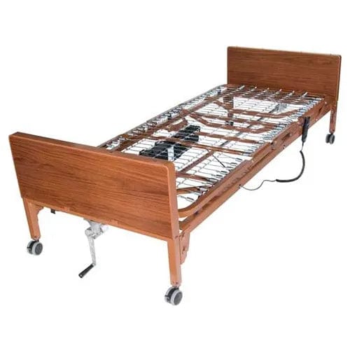 Centerline Dynamics Beds & Headboards Delta Ultra Light Semi Electric Hospital Bed with Full Rails and Innerspring Mattress