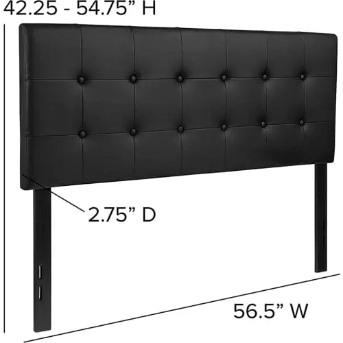 Centerline Dynamics Beds & Headboards Lennox Tufted Upholstered Full Size Headboard - Vinyl - Black