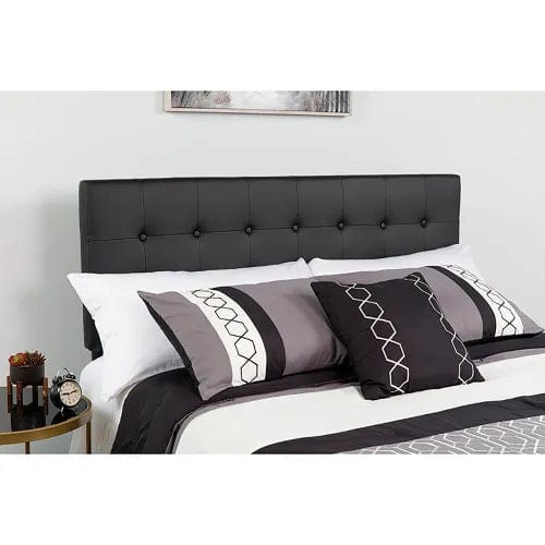 Centerline Dynamics Beds & Headboards Lennox Tufted Upholstered Full Size Headboard - Vinyl - Black