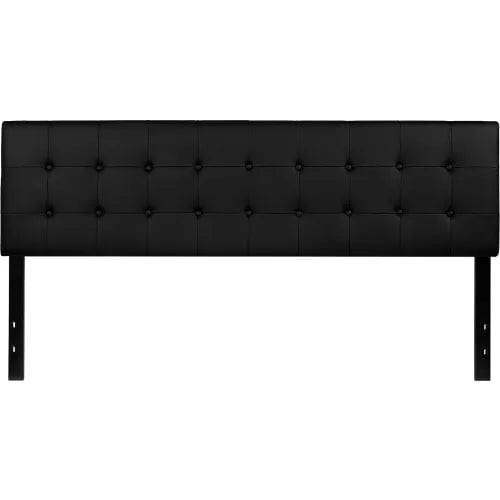 Centerline Dynamics Beds & Headboards Lennox Tufted Upholstered Headboard in Black Vinyl, King Size