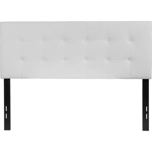 Centerline Dynamics Beds & Headboards Lennox Tufted Upholstered Headboard in White Vinyl, Full Size