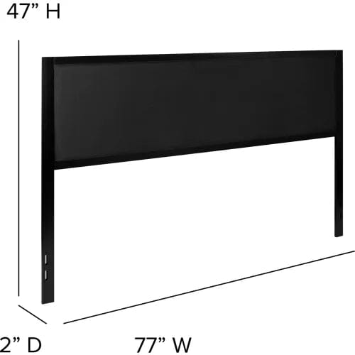 Centerline Dynamics Beds & Headboards Melbourne Metal Upholstered Size Headboard in Black, King