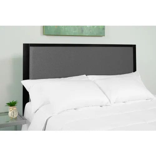 Centerline Dynamics Beds & Headboards Melbourne Metal Upholstered Size Headboard in Dark Gray, Full