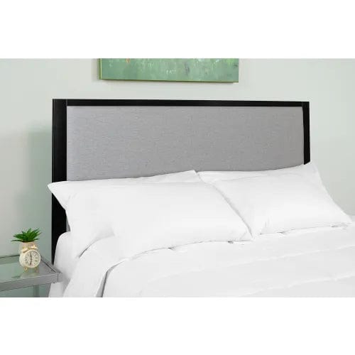 Centerline Dynamics Beds & Headboards Melbourne Metal Upholstered Size Headboard in Light Gray, Full