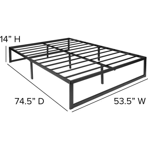 Centerline Dynamics Beds & Headboards Metal Platform Bed Frame, 14" H, 10" Pocket Spring Mattress in a Box, Full Size